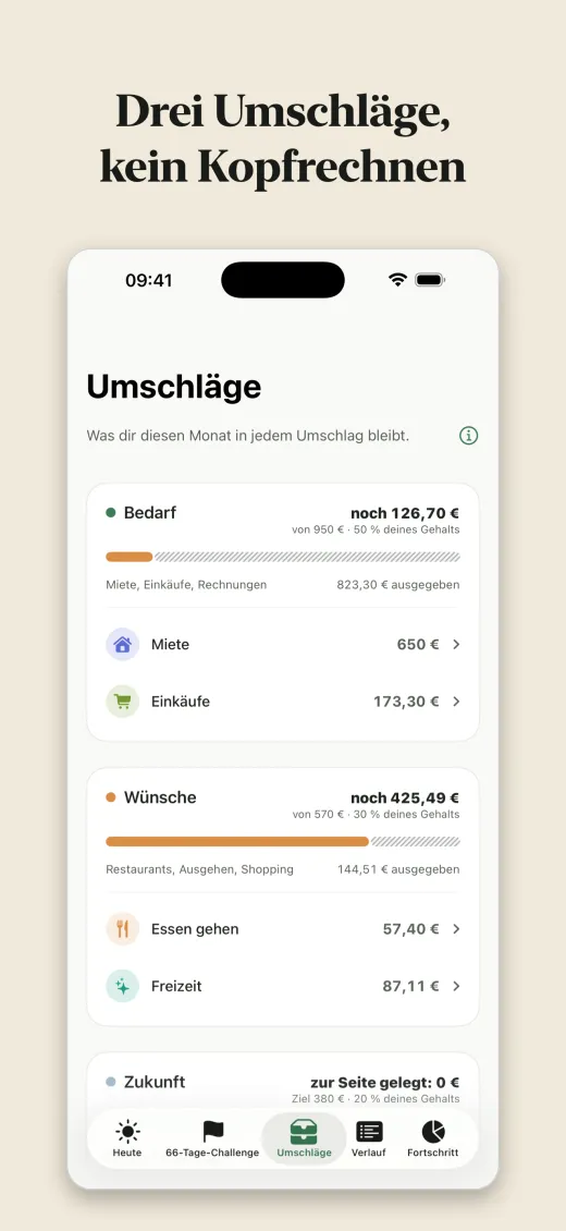 Drei Umschläge, kein Kopfrechnen