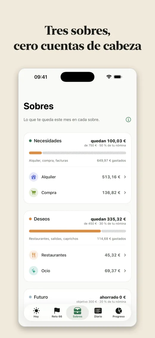 Tres sobres, cero cuentas de cabeza