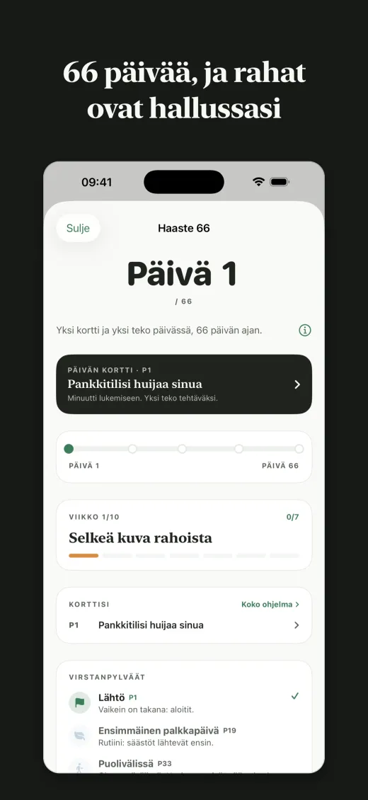 66 päivää, ja rahat ovat hallussasi