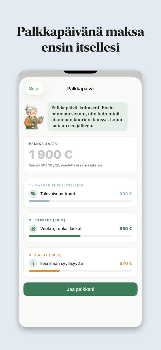 Palkkapäivänä maksa ensin itsellesi