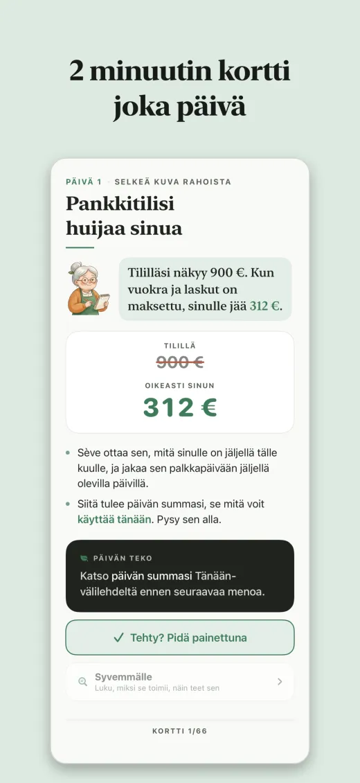 2 minuutin kortti joka päivä
