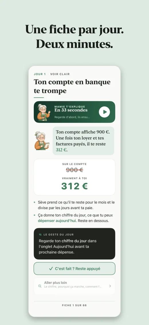 Une fiche par jour. Deux minutes.