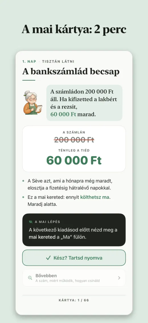 A mai kártya: 2 perc