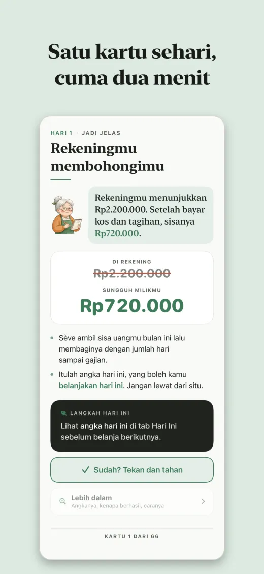 Satu kartu sehari, cuma dua menit