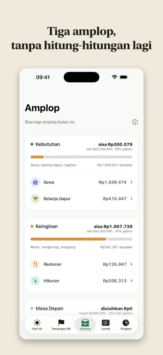 Tiga amplop, tanpa hitung-hitungan lagi