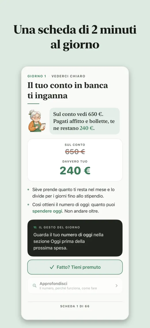 Una scheda di 2 minuti al giorno