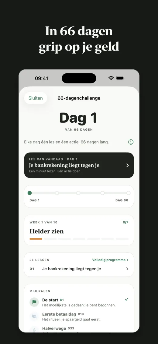 In 66 dagen grip op je geld