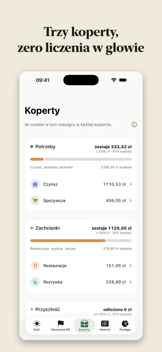 Trzy koperty, zero liczenia w głowie