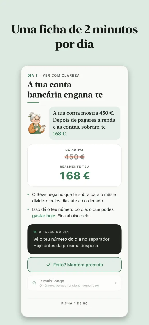 Uma ficha de 2 minutos por dia
