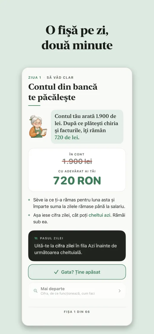 O fișă pe zi, două minute
