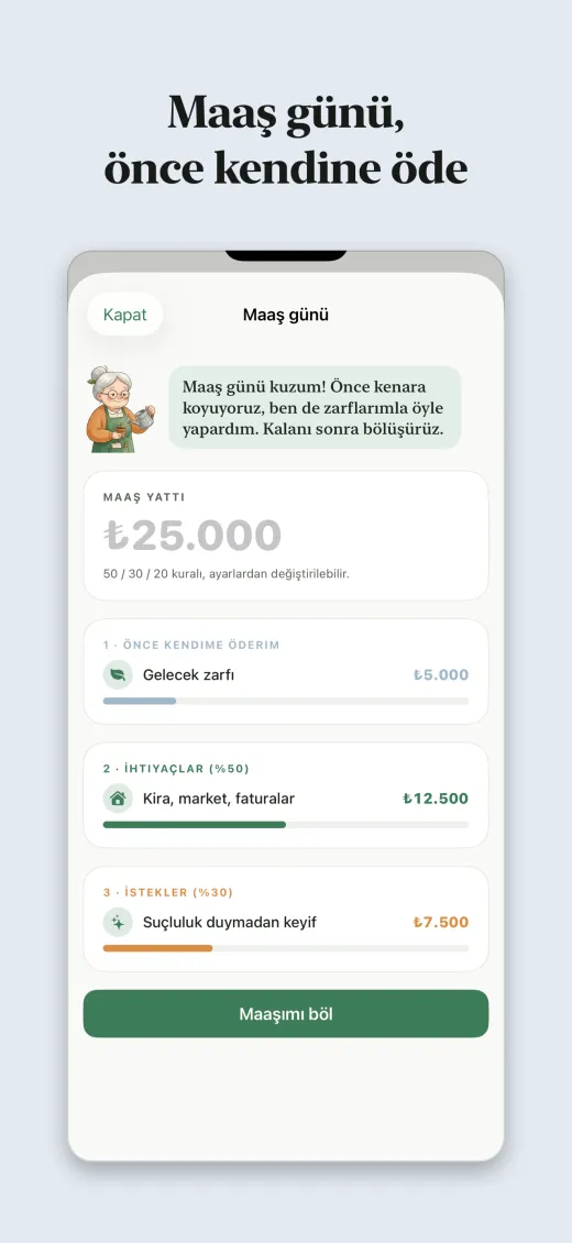 Maaş günü, önce kendine öde