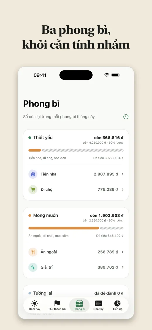 Ba phong bì, khỏi cần tính nhẩm